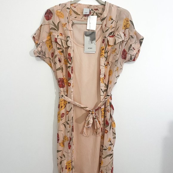 Peach slip dress with kimono - Picture 1 of 3